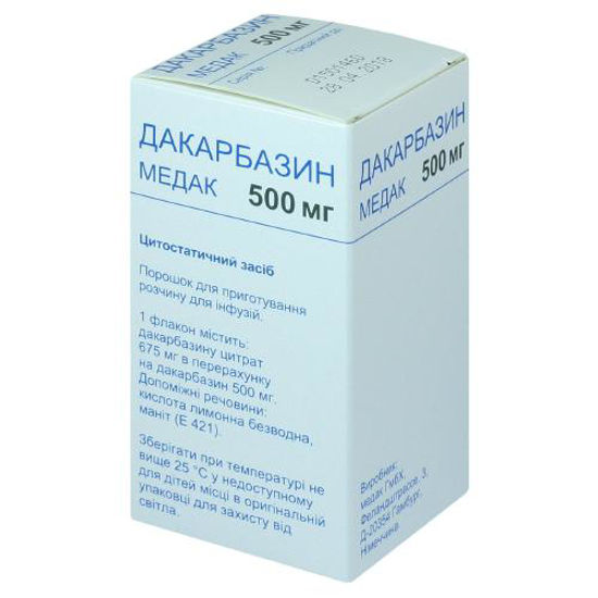 Дакарбазин Медак порошок для приготовления раствора для инфузий 500 мг №1